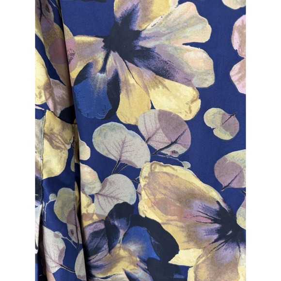 Cable & Gauge Deep Colored Floral Blouse With Unique Ruffled Sleeves Size XL - Picture 4 of 7